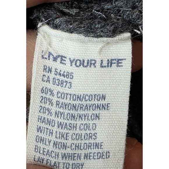 American Eagle Zip Up Sweater Size Large Fitted Gray Ombre Y2K Preppy Collared - Picture 11 of 11